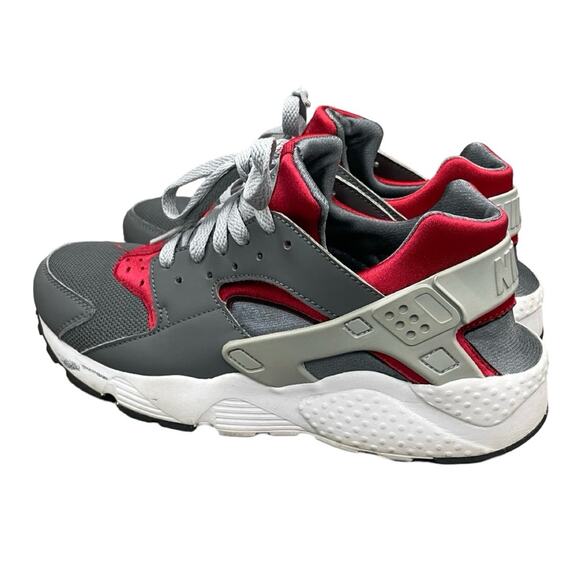 Nike Huarache Run Grey / Red Youth Size 6 Y Women’s  7.5 - Picture 3 of 8